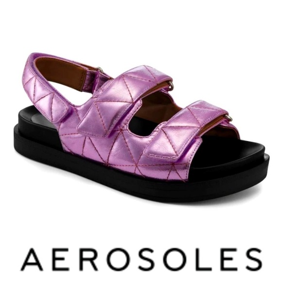 AEROSOLES LAMIRCA SANDAL in Purple Mettalic NWOT | Size 7.5 - Picture 1 of 10